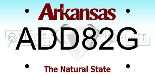 ADD82G Arkansas License Plate