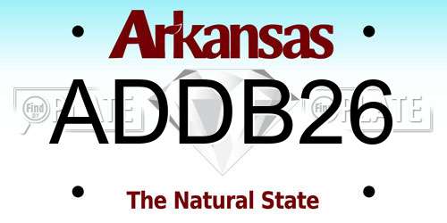 ADDB26 Arkansas License Plate