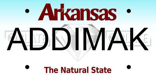 ADDIMAK Arkansas License Plate