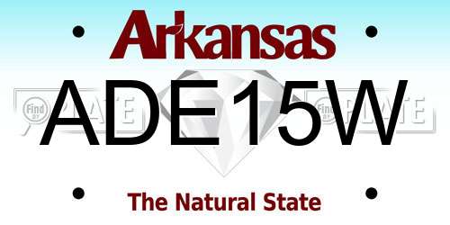 ADE15W Arkansas License Plate
