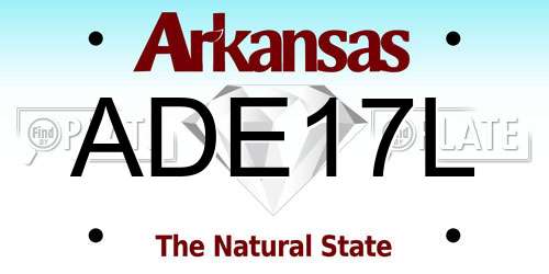 ADE17L Arkansas License Plate