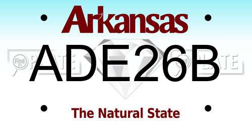 ADE26B Arkansas License Plate