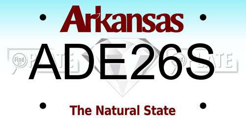 ADE26S Arkansas License Plate