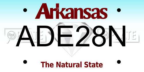 ADE28N Arkansas License Plate
