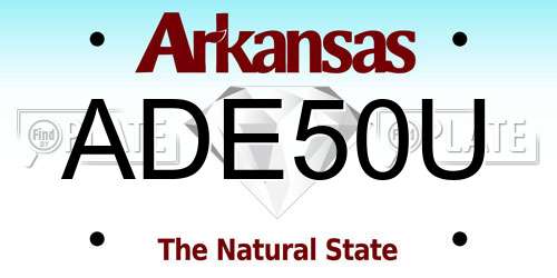 ADE50U Arkansas License Plate