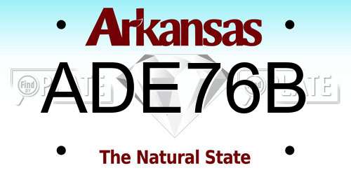 ADE76B Arkansas License Plate