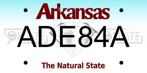 ADE84A Arkansas License Plate