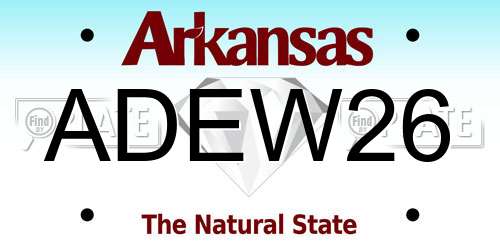 ADEW26 Arkansas License Plate