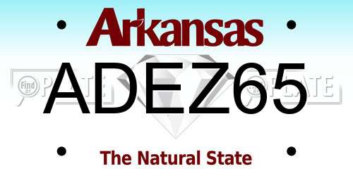 ADEZ65 Arkansas License Plate