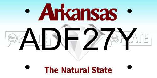 ADF27Y Arkansas License Plate