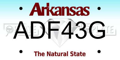 ADF43G Arkansas License Plate