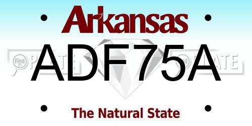 ADF75A Arkansas License Plate