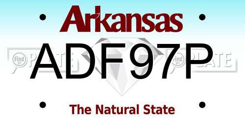 ADF97P Arkansas License Plate