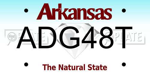 ADG48T Arkansas License Plate
