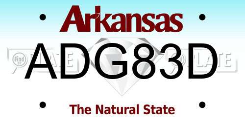 ADG83D Arkansas License Plate