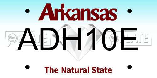 ADH10E Arkansas License Plate