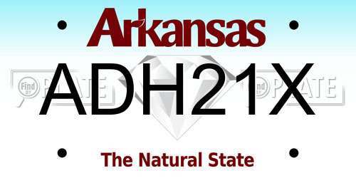 ADH21X Arkansas License Plate