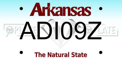 ADI09Z Arkansas License Plate