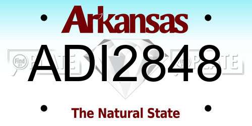 ADI2848 Arkansas License Plate
