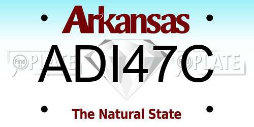 ADI47C Arkansas License Plate