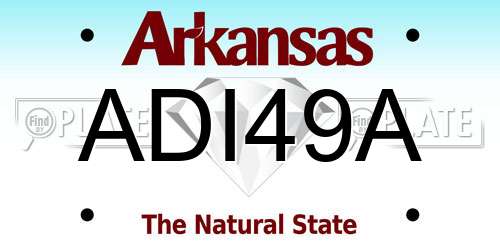 ADI49A Arkansas License Plate