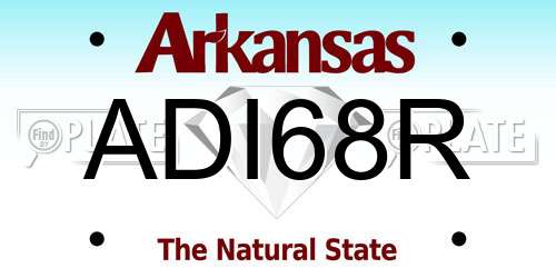 ADI68R Arkansas License Plate