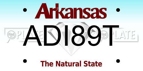 ADI89T Arkansas License Plate