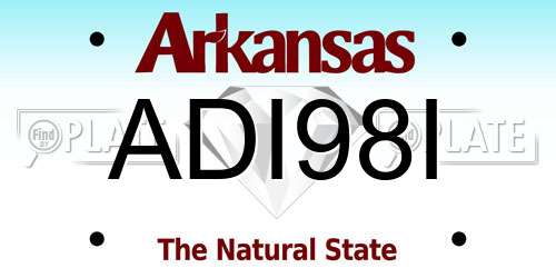 ADI98I Arkansas License Plate
