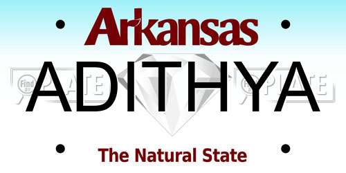 ADITHYA Arkansas License Plate