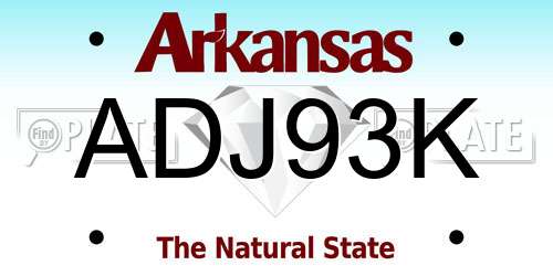 ADJ93K Arkansas License Plate