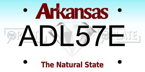 ADL57E Arkansas License Plate