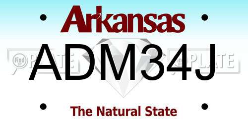 ADM34J Arkansas License Plate