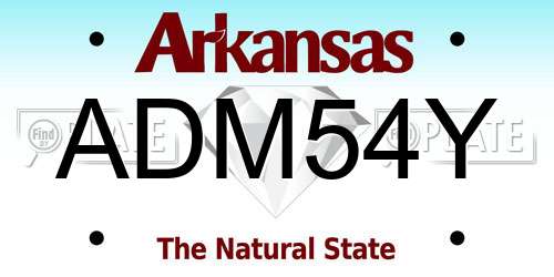 ADM54Y Arkansas License Plate