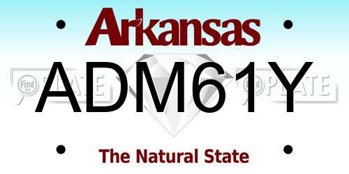 ADM61Y Arkansas License Plate