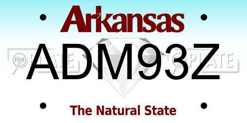 ADM93Z Arkansas License Plate