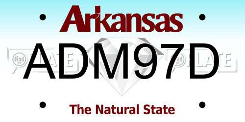 ADM97D Arkansas License Plate
