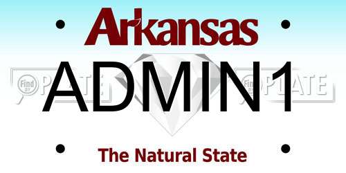 ADMIN1 Arkansas License Plate