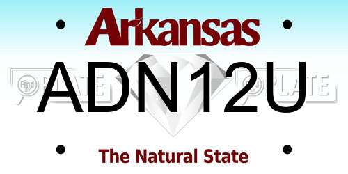 ADN12U Arkansas License Plate