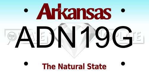 ADN19G Arkansas License Plate
