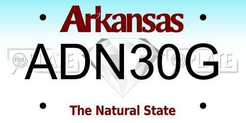 ADN30G Arkansas License Plate