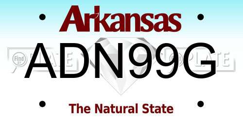 ADN99G Arkansas License Plate