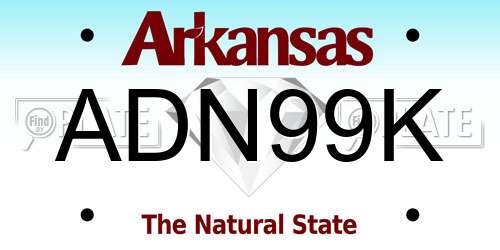 ADN99K Arkansas License Plate