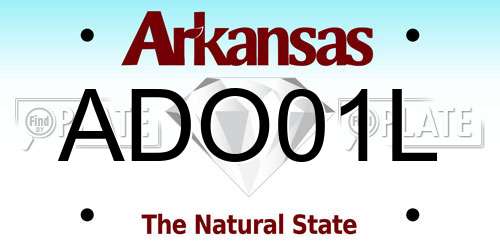 ADO01L Arkansas License Plate