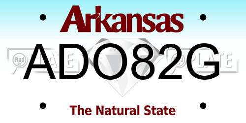 ADO82G Arkansas License Plate