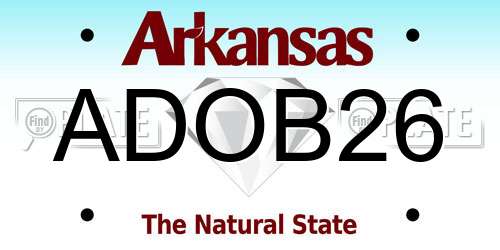 ADOB26 Arkansas License Plate