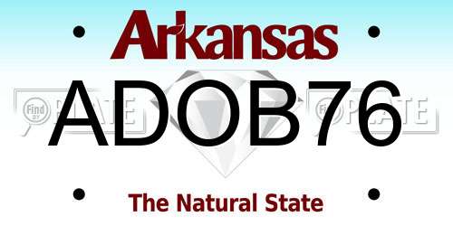 ADOB76 Arkansas License Plate