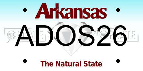 ADOS26 Arkansas License Plate
