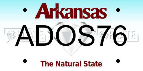 ADOS76 Arkansas License Plate