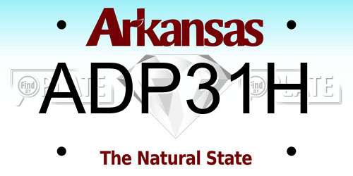 ADP31H Arkansas License Plate