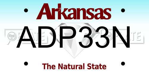 ADP33N Arkansas License Plate